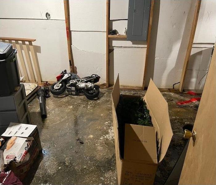 basement with water damage